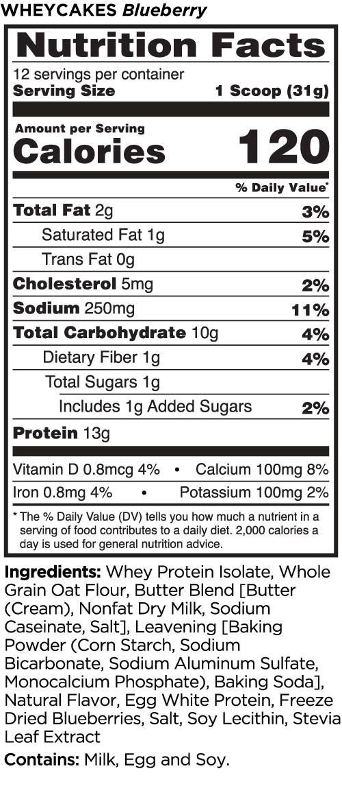 RULE ONE WHEYCAKES Whey Protein Isolate-Enhanced Pancake Mix